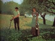 Winslow Homer Waiting for reply USA oil painting artist